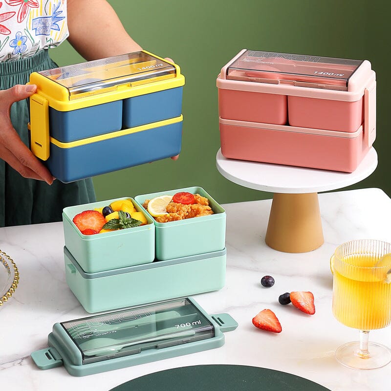 Portable Double Layer Lunch Box