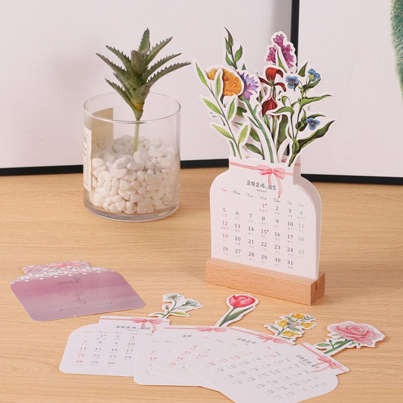 🌷2024 Bloomy Flowers Desk Calendar