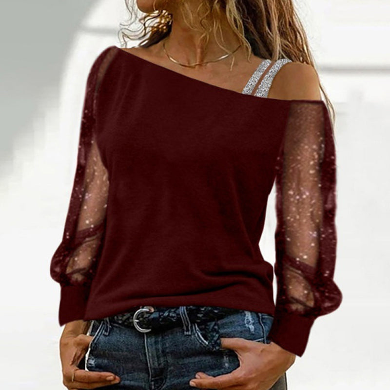 Off Shoulder Solid T-Shirt