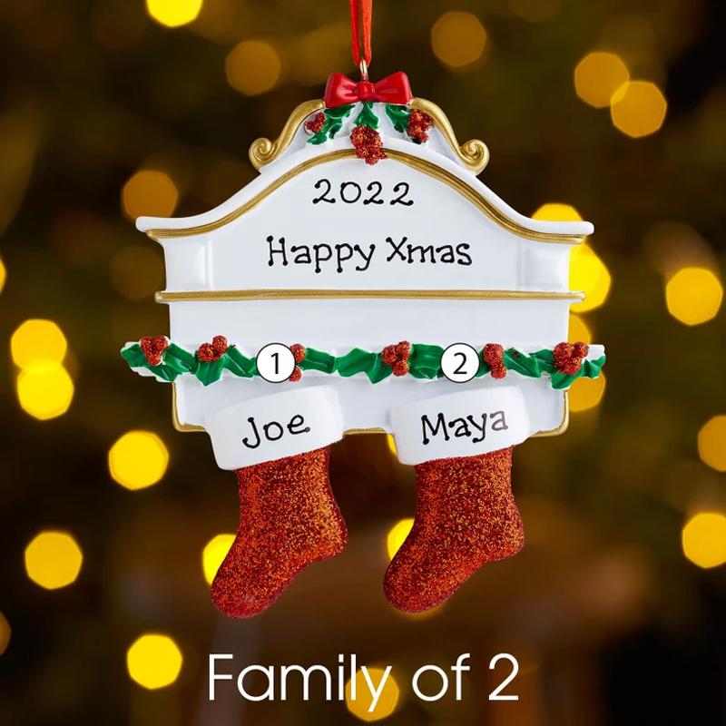 Christmas Socks Pendant Personalized Family Names (No Letters)-DIY By Yourself