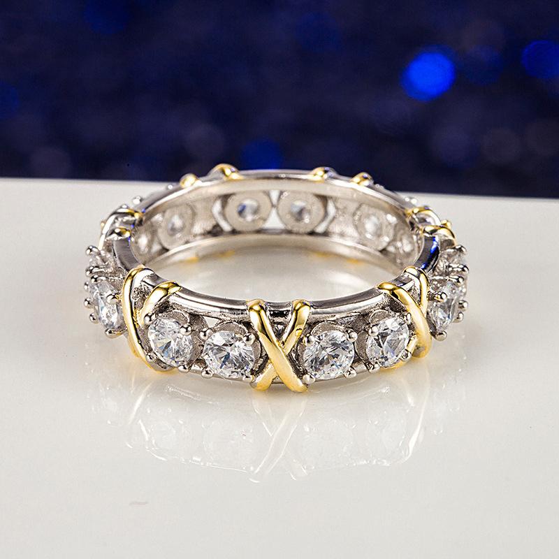 Sterling Silver Cross Full Dia-mond Ring