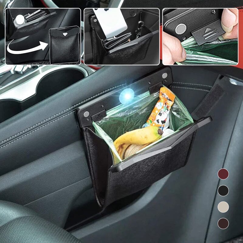 Waterproof Car Leather Trash Can