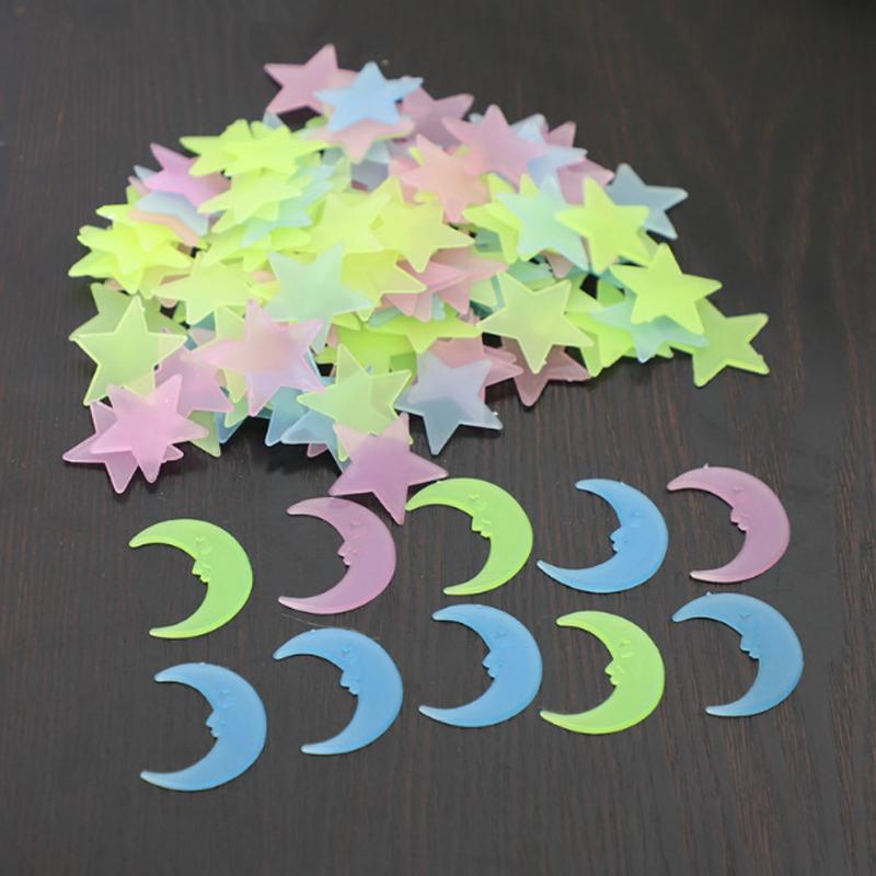 3D Glowing Stars and Moon Stickers