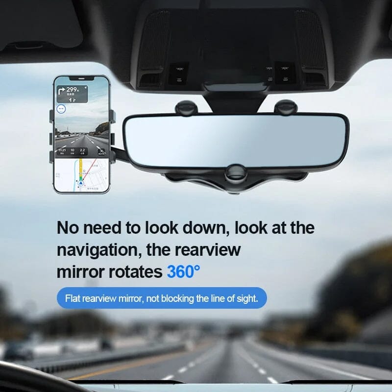 🤳🏽Multifunctional 360 Rotatable Car Rearview Mirror Phone Holder