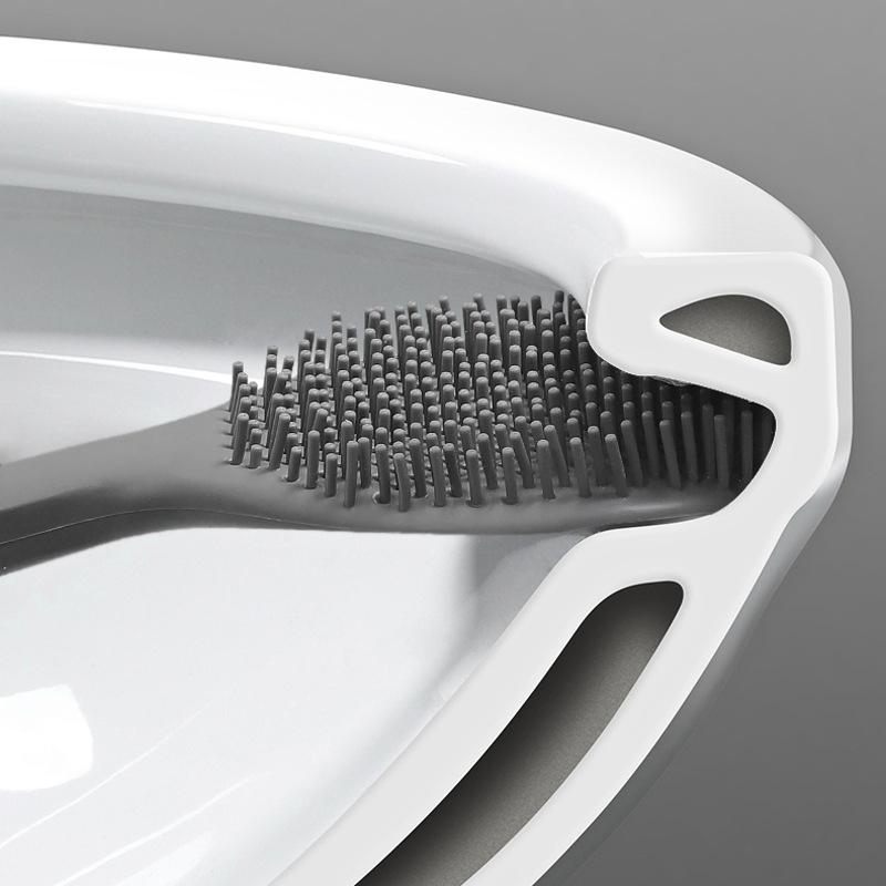 Toilet cleaning brush with no dead corner