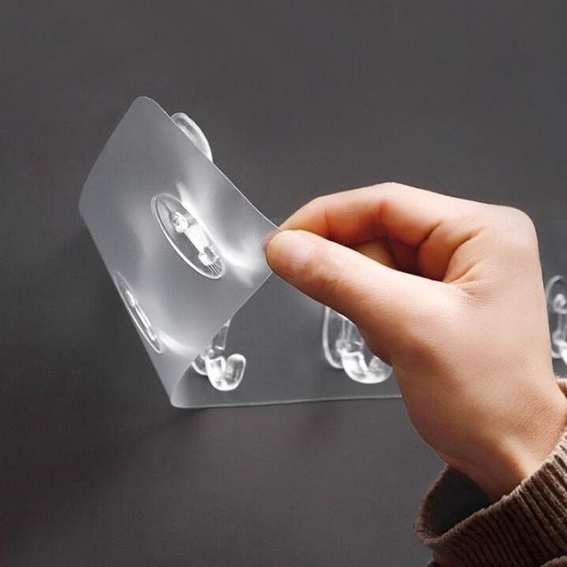 Transparent Double Hook Self-Adhesive Hanger