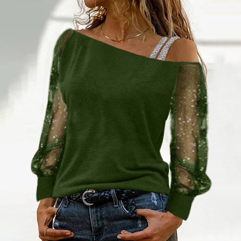 Off Shoulder Solid T-Shirt