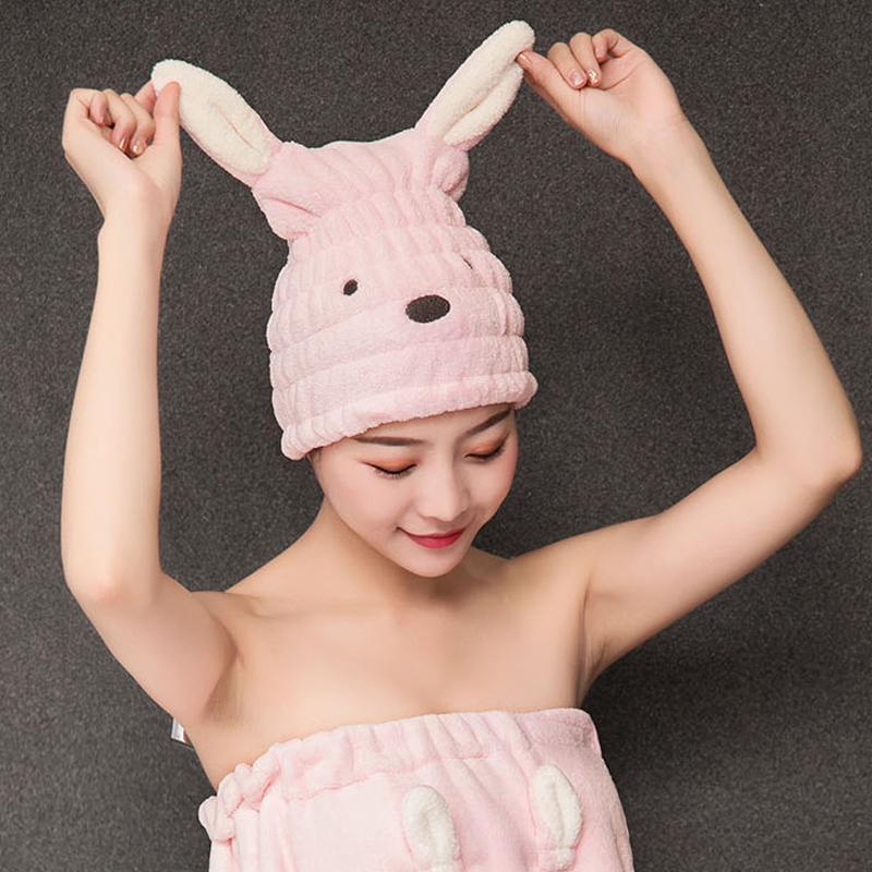 Super absorbent rabbit ear dry hair cap