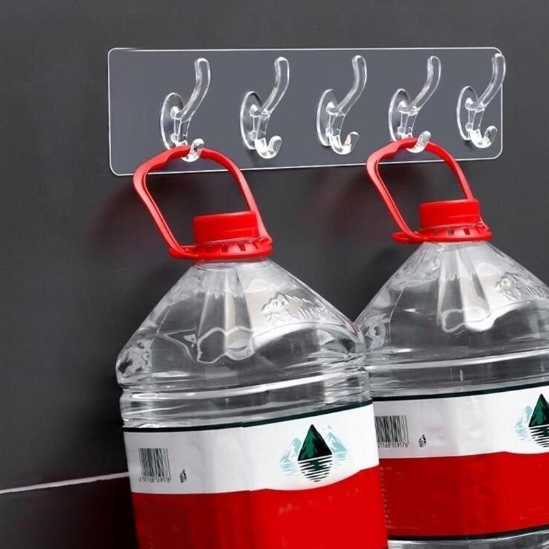 Transparent Double Hook Self-Adhesive Hanger