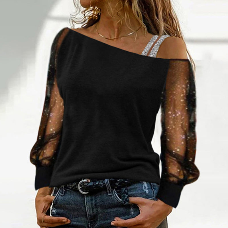 Off Shoulder Solid T-Shirt