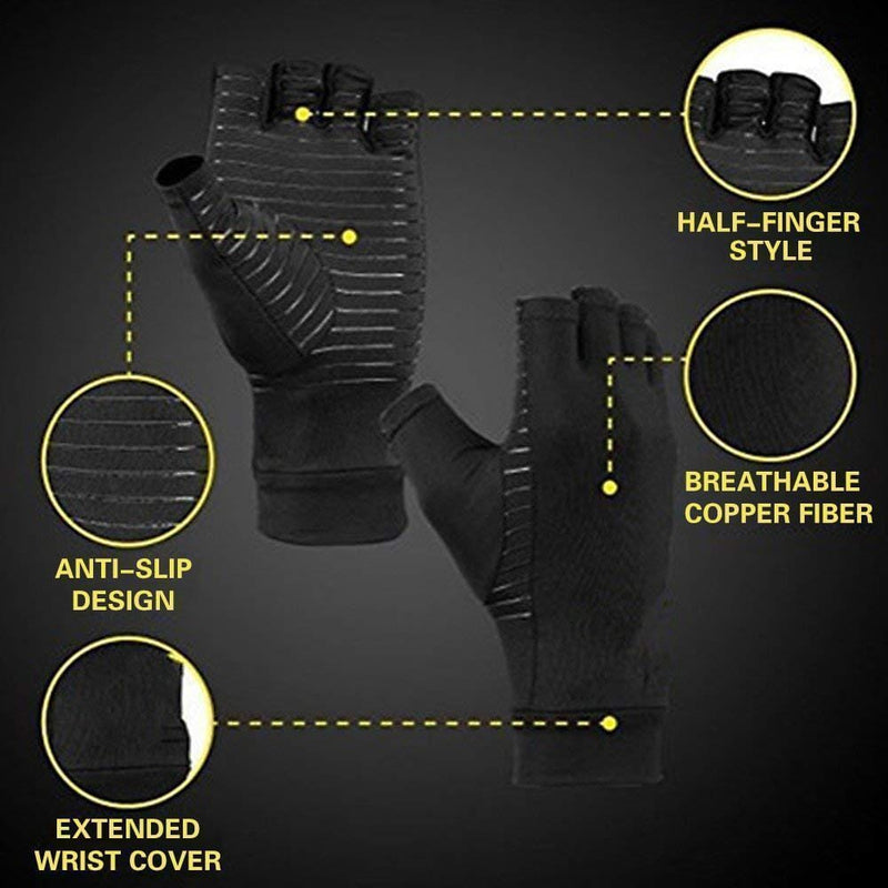 Hirundo Copper Arthritis Compression Gloves, 1 Pair