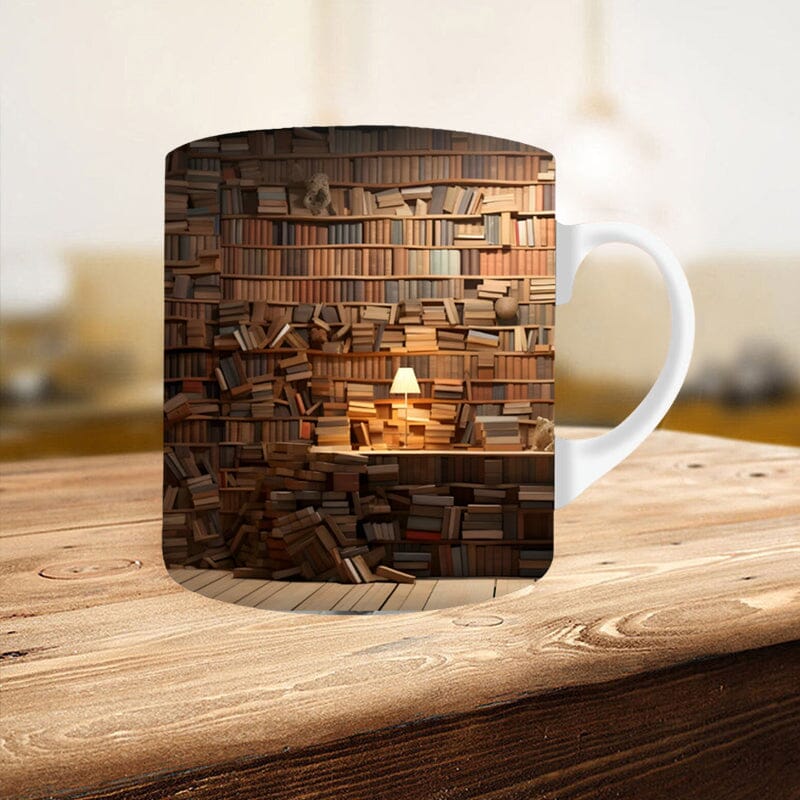3D Bookshelf Mug Sublimation