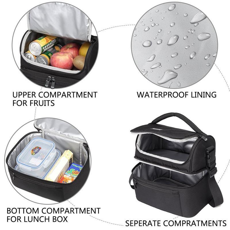 Insulated Double Decker Lunch Bag