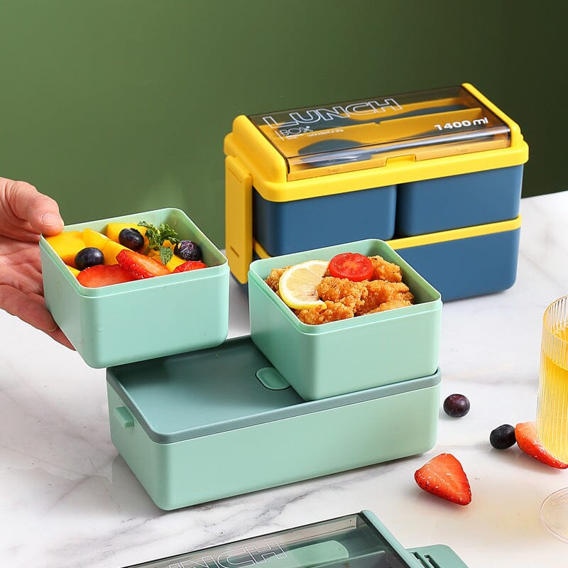 Portable Double Layer Lunch Box