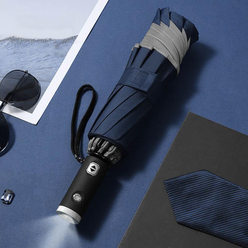 Automatic Folding Umbrella With Reflective Stripe