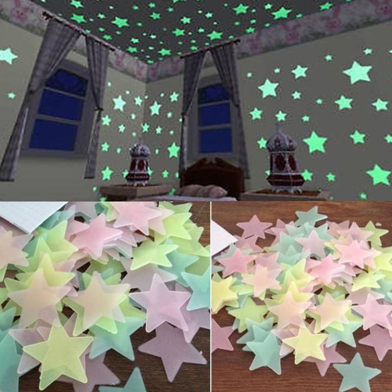 3D Glowing Stars and Moon Stickers