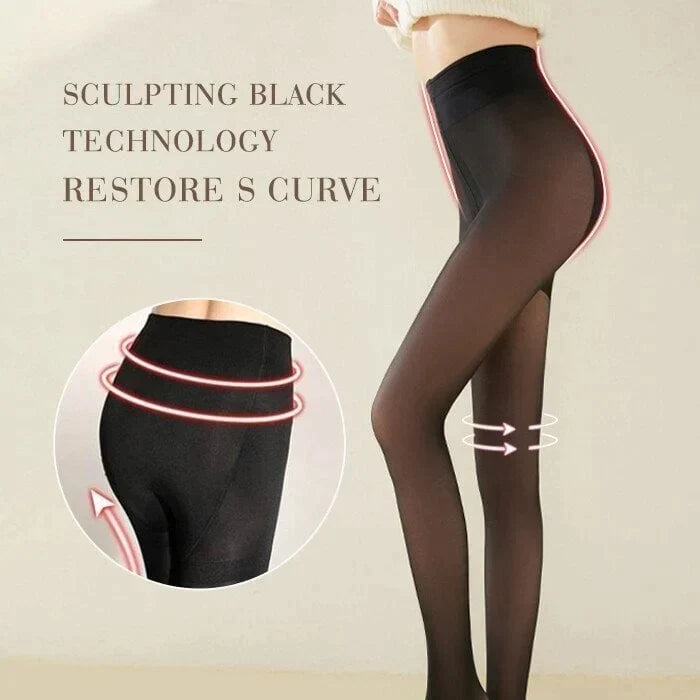 🔥Flawless Legs Fake Translucent Warm Plush Lined Elastic Tights