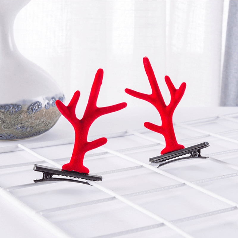 Christmas New Antler Plush Hairpins