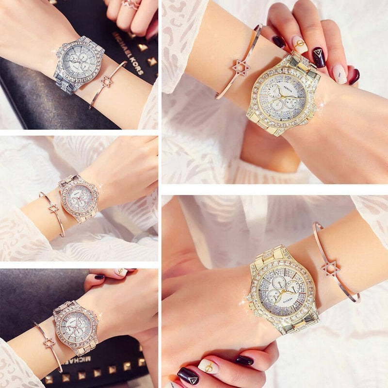 Luxury Full Diamond Water-Resistant Watch