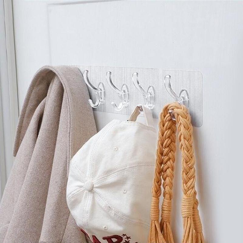 Transparent Double Hook Self-Adhesive Hanger