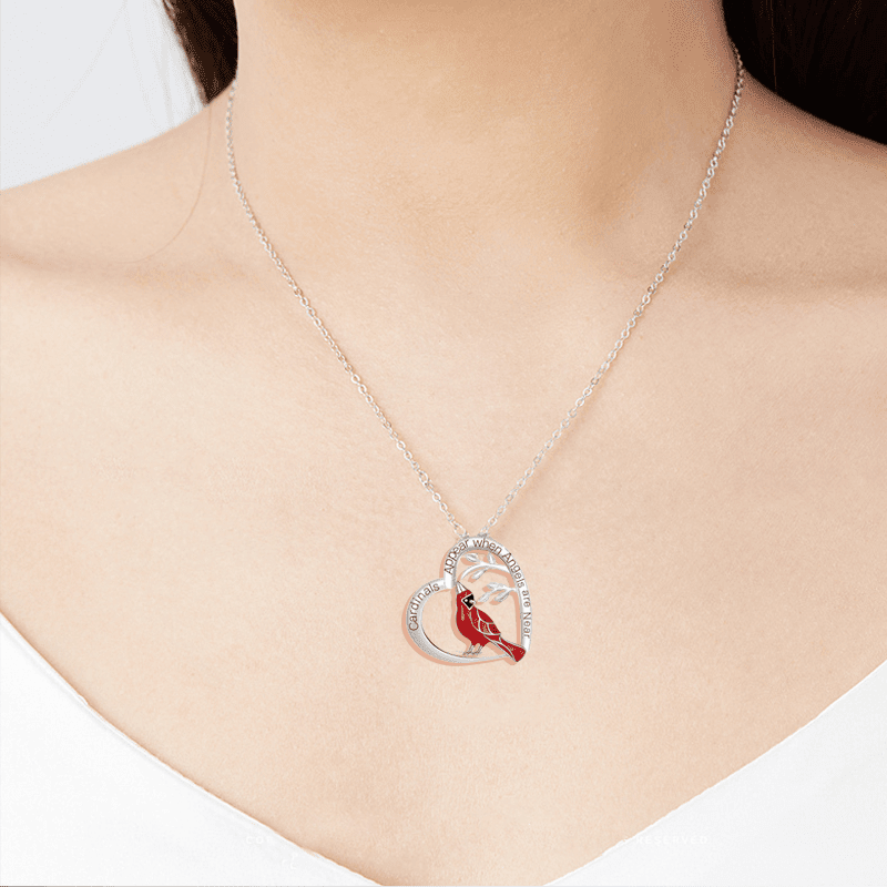 Cardinal Heart Pendant Necklace