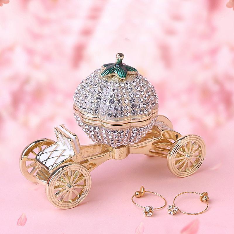 Pumpkin Carriage Rhinestones Jewelry Box