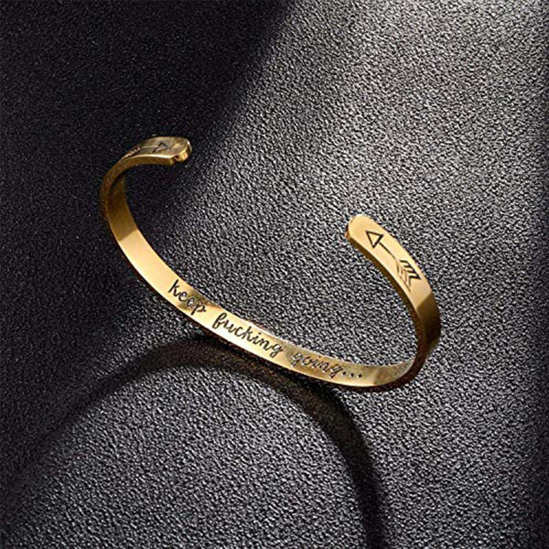 Inner Engraved Inspirational Cuff Bracelet Bangle
