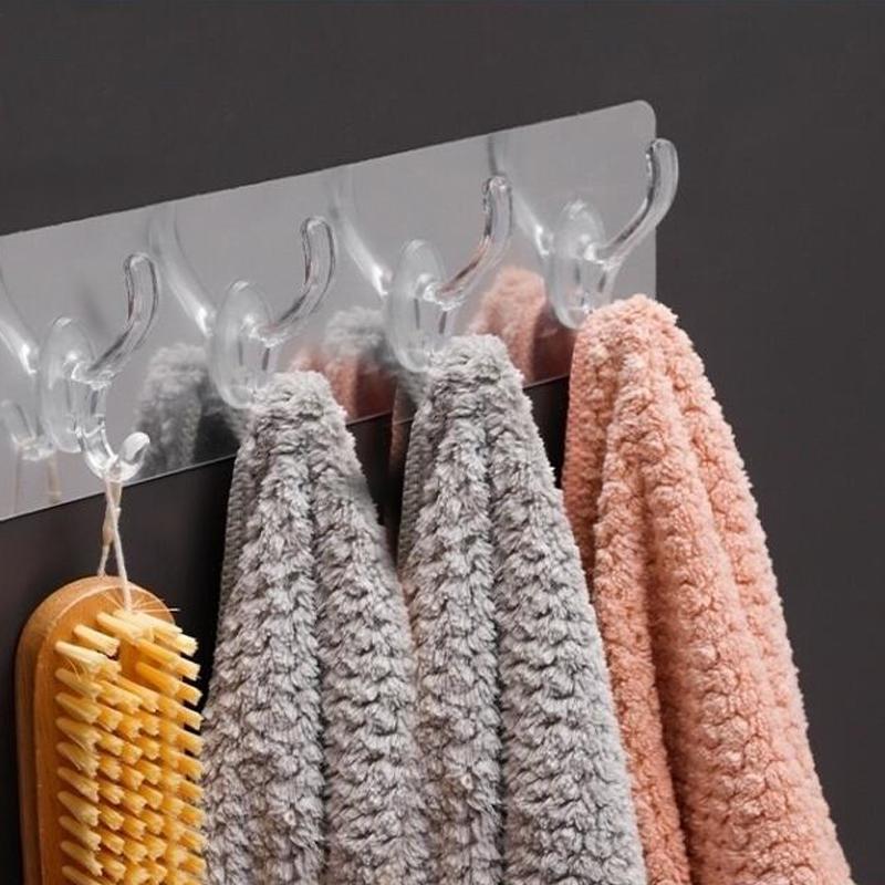 Transparent Double Hook Self-Adhesive Hanger