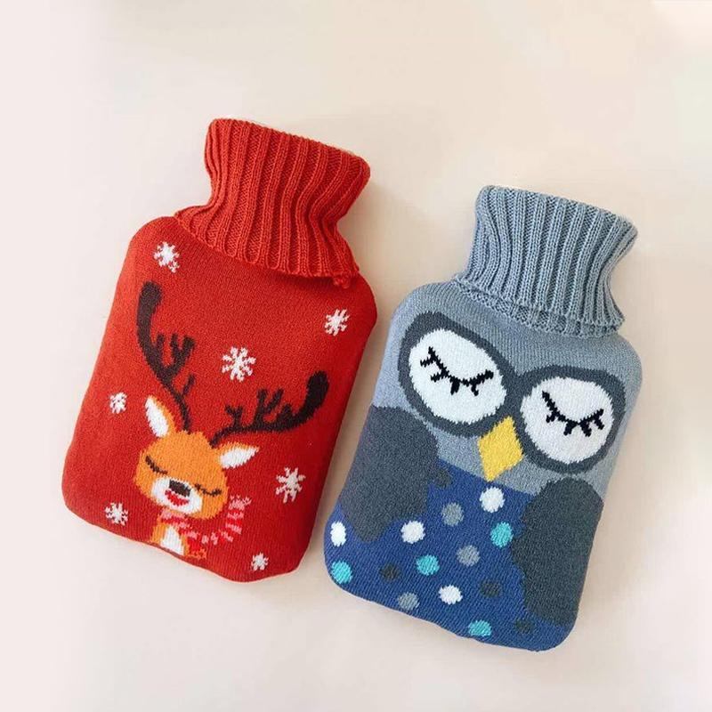 Rubber Hot Water Bottle with Knit Cover