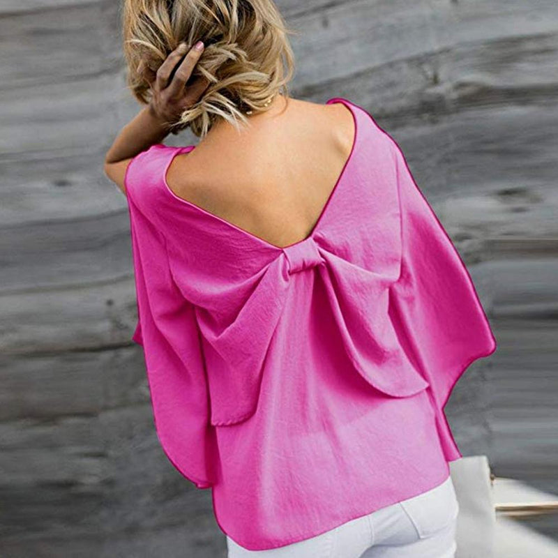 V-Neck Bowknot Blouses