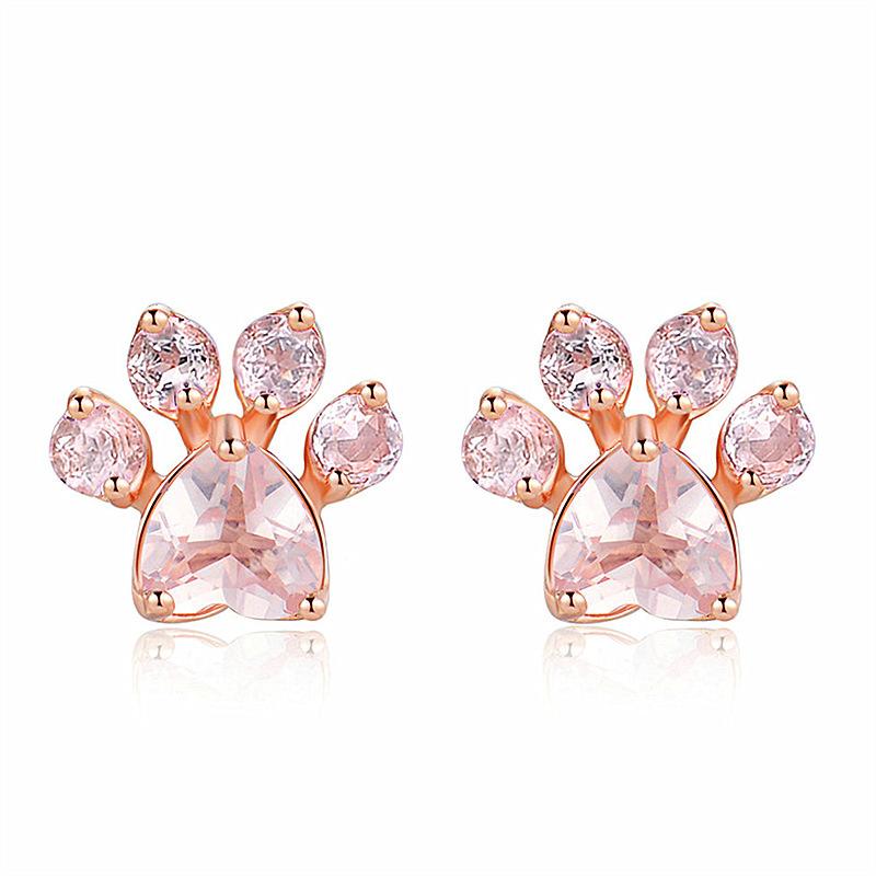 Cute Cat Paw Earrings Cat Paw Ring Set