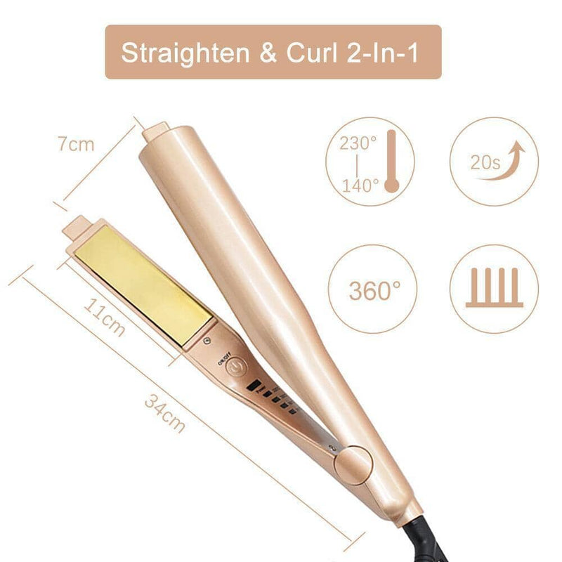 Hirundo 2-IN-1 Silky Hair Straightener & Curling Iron