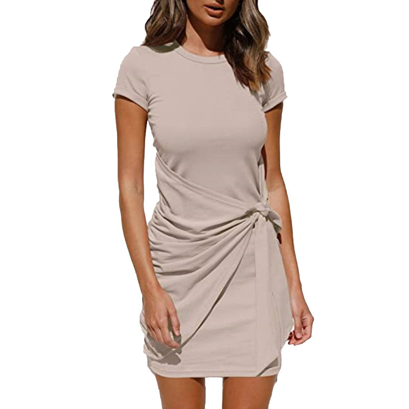 Knotted Short Sleeve Dress