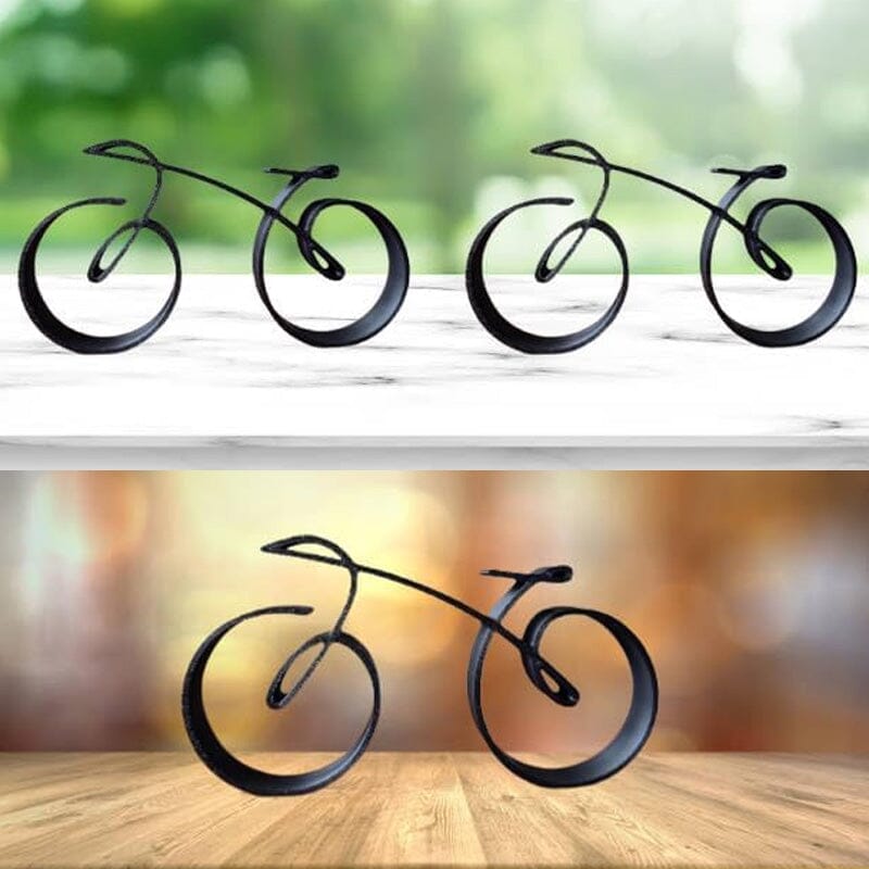 Minimalistic Bicycle Sculpture Wire Framed Style