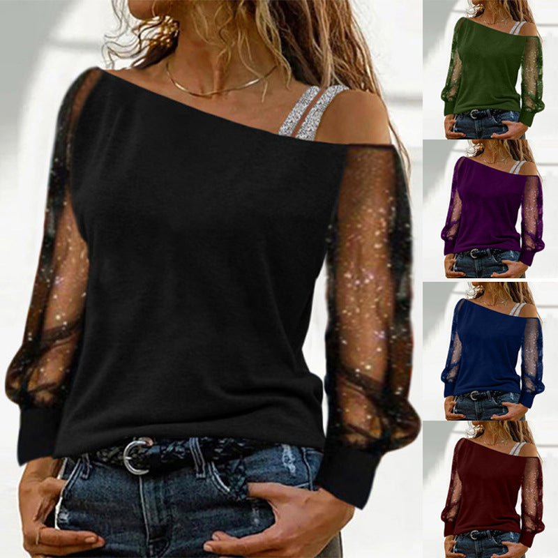 Off Shoulder Solid T-Shirt