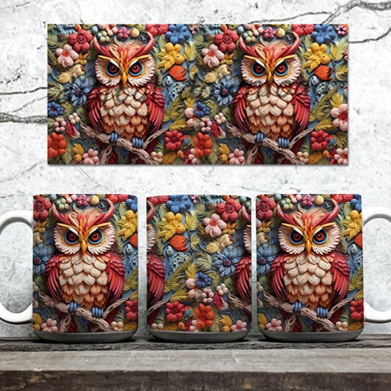 Mug with owl print
