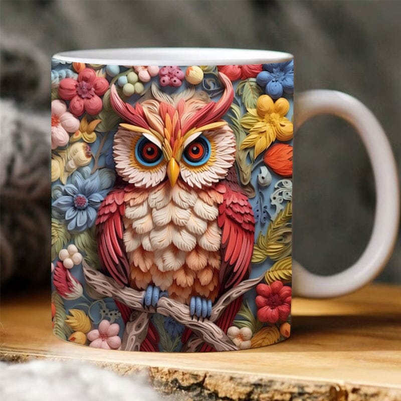 Mug with owl print