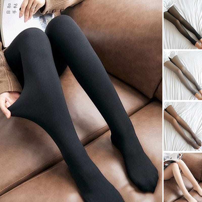🔥Flawless Legs Fake Translucent Warm Plush Lined Elastic Tights