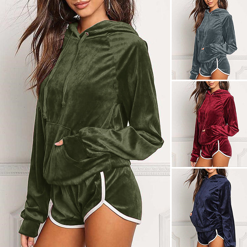 Women's 2 Piece Velour Tracksuit