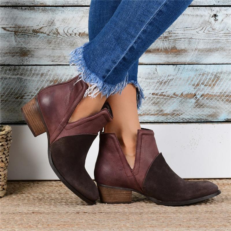 Women Patchwork Ankle Boots