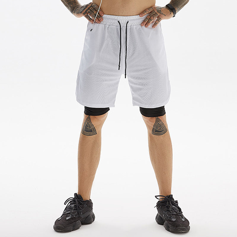 Men's Casual Fitness Sports Shorts Double Layer Pants