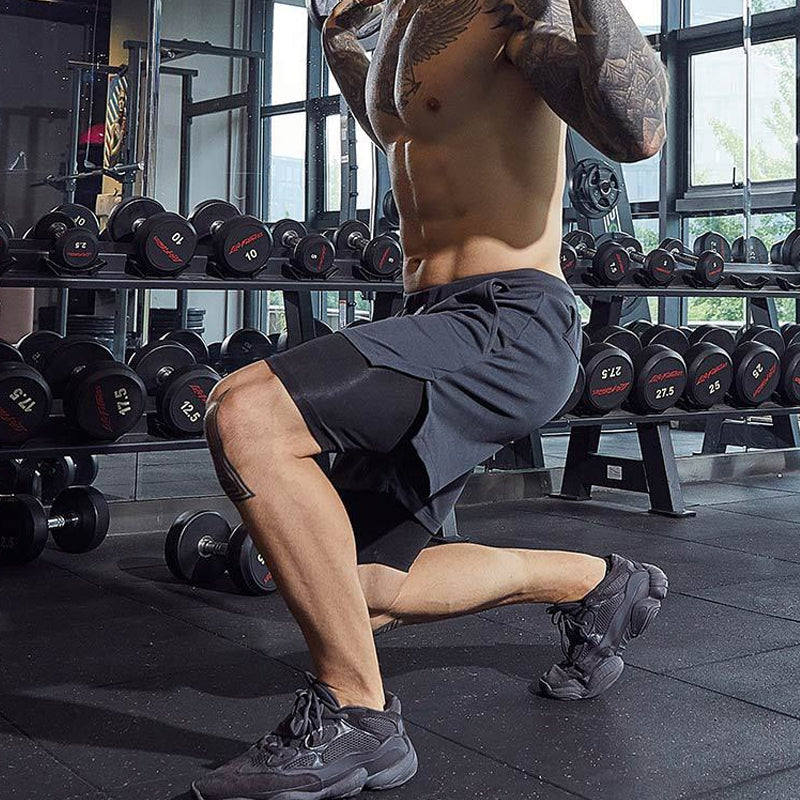 Men's Casual Fitness Sports Shorts Double Layer Pants