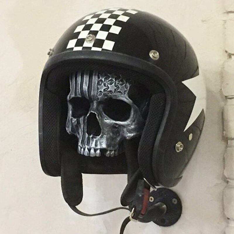 Motorcycle Skull Helmet Holder