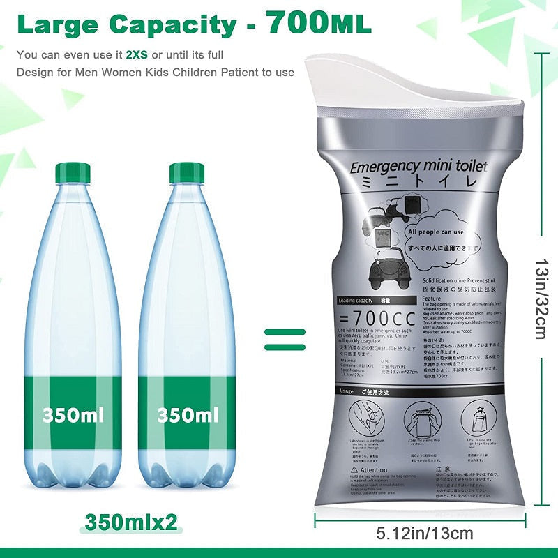 Portable Travel Pee Bags (700ML)