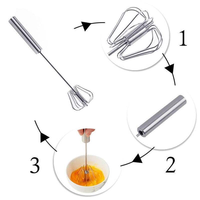 🥚Kitchen Semi-automatic Egg Beater Stainless Steel Easy Whisk